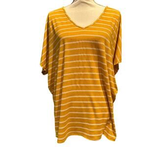 Green Envelope Size Large Boho Fall Vibes Dolman Sleeve T shirt Gold VNeck Comfy